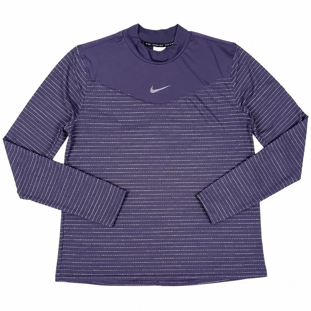 Nike Dri-FIT Run Division Long Sleeve Running Top Women’s Sz L Purple DV7243-540